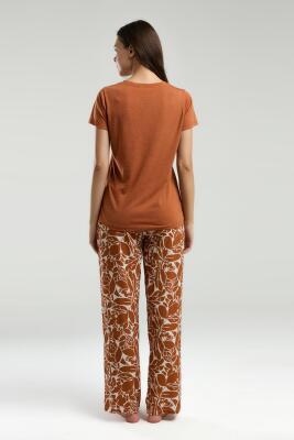 Arnetta Yazlık Pijama Takım, Düğmeli Yaka, Kısakol, Cepli ve Baskılı  - 5
