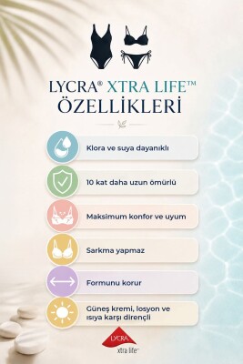 Astarlı Mayo, Toparlayıcı Kruvaze Mayo, Sabit askılı, Toparlayıcı, Balensiz, Sabit Kaplı, Desenli kumaş - 4