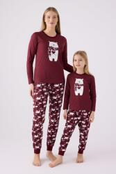 Ayıcık Baskılı Aile Pijama Takım, Ayrı Ayrı fiyatlandırılır Bordo