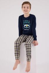 Baba Oğul Kareli Lacivert Pijama Takım Kombin, Erkek ve Çocuk Pijamalar Ayrı Ayrı Fiyatlandırılır (1)