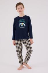Baba Oğul Kareli Lacivert Pijama Takım Kombin, Erkek ve Çocuk Pijamalar Ayrı Ayrı Fiyatlandırılır - 4