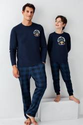 Baba Oğul Kareli Pijama Takım Kombin, Erkek ve Çocuk Pijamalar Ayrı Ayrı Fiyatlandırılır - Thumbnail
