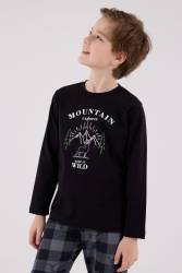 Baba Oğul Kareli Siyah Pijama Takım Kombin, Erkek ve Çocuk Pijamalar Ayrı Ayrı Fiyatlandırılır - Thumbnail