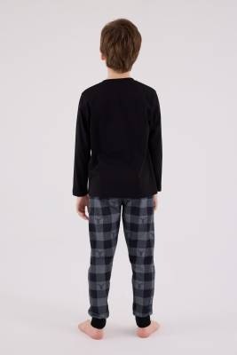 Baba Oğul Kareli Siyah Pijama Takım Kombin, Erkek ve Çocuk Pijamalar Ayrı Ayrı Fiyatlandırılır - 4