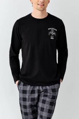 Baba Oğul Kareli Siyah Pijama Takım Kombin, Erkek ve Çocuk Pijamalar Ayrı Ayrı Fiyatlandırılır - 7