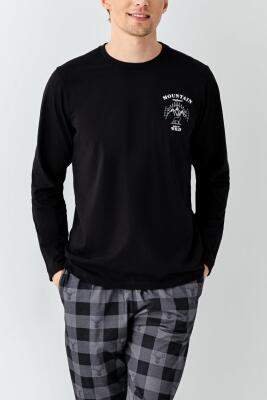 Baba Oğul Kareli Siyah Pijama Takım Kombin, Erkek ve Çocuk Pijamalar Ayrı Ayrı Fiyatlandırılır - 7