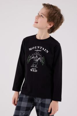 Baba Oğul Kareli Siyah Pijama Takım Kombin, Erkek ve Çocuk Pijamalar Ayrı Ayrı Fiyatlandırılır - 3