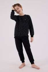 Baba Oğul Kışlık Siyah Pijama Takım Kombin, Erkek ve Çocuk Pijamalar Ayrı Ayrı Fiyatlandırılır - Thumbnail