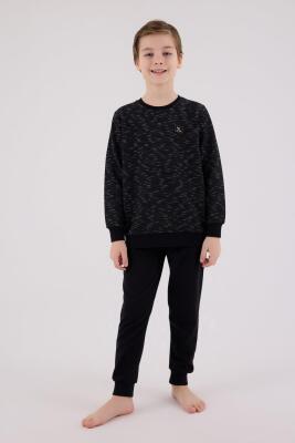 Baba Oğul Kışlık Siyah Pijama Takım Kombin, Erkek ve Çocuk Pijamalar Ayrı Ayrı Fiyatlandırılır - 3