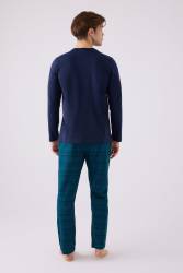 Baba Oğul Lacivert Pijama Takım, Kombin Yapmak İçin tek tek sepete eklenmelidir - Thumbnail