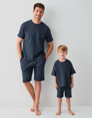 Baba Oğul Waffle Kumaş Yazlık Şort Takım- Ürünler Ayrı Ayrı Satılır, Kombin İçin Ayrı Ayrı Sırayla Sepete Eklenmelidir-%100 Pamuk - 1