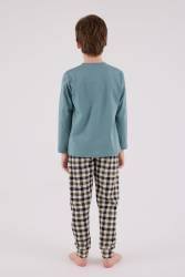 Baba Oğul Yeşil Pijama Takım Kombin, Erkek ve Çocuk Pijamalar Ayrı Ayrı Fiyatlandırılır - 5