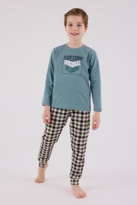 Baba Oğul Yeşil Pijama Takım Kombin, Erkek ve Çocuk Pijamalar Ayrı Ayrı Fiyatlandırılır - 3