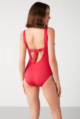 Balensiz V Yaka Fuşya Toparlayıcı Mayo - 3