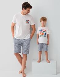 Beyaz Erkek & Çocuk Şort Takımlar Ayrı Ayrı Satılır | %100 Pamuk Baba Oğul Yazlık Takım Kombin