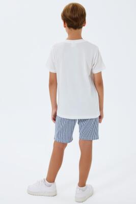 Beyaz Erkek & Çocuk Şort Takımlar Ayrı Ayrı Satılır | %100 Pamuk Baba Oğul Yazlık Takım Kombin - 3