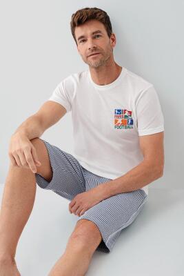 Beyaz Erkek & Çocuk Şort Takımlar Ayrı Ayrı Satılır | %100 Pamuk Baba Oğul Yazlık Takım Kombin - 6