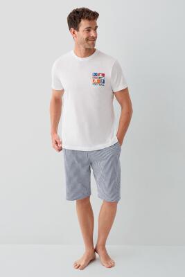 Beyaz Erkek & Çocuk Şort Takımlar Ayrı Ayrı Satılır | %100 Pamuk Baba Oğul Yazlık Takım Kombin - 7