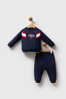 U.S. Polo Assn. - Bisiklet Yaka Erkek Bebek Alt Üst Takım, 2 iplik Dokuma