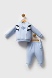 Bisiklet Yaka Erkek Bebek Alt Üst Takım, 2 iplik Dokuma - Thumbnail