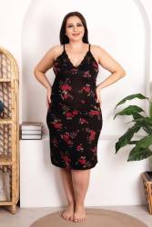 REN - Büyük Beden Kadın Gecelik Sabahlık Takım, Viskon Kumaş (1)