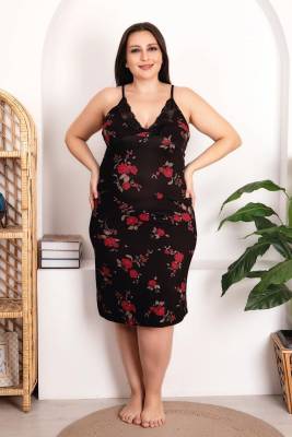 REN - Büyük Beden Kadın Gecelik Sabahlık Takım, Viskon Kumaş (1)