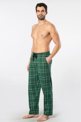 Cacharel Ekoseli Cepli Alt Pijama, %95 pamuk %5 likralı - 1