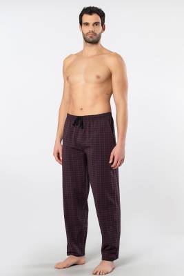 Cacharel - Cacharel Ekoseli Cepli Alt Pijama, %95 pamuk %5 likralı