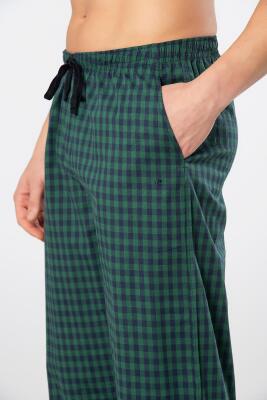 Cacharel Ekoseli Cepli Alt Pijama, %95 pamuk %5 likralı - 36