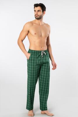 Cacharel Ekoseli Cepli Alt Pijama, %95 pamuk %5 likralı - 38