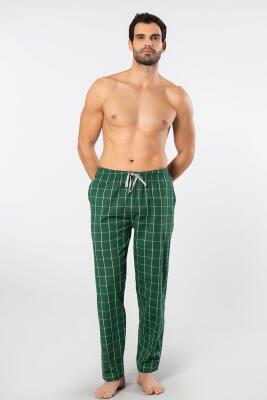 Cacharel Ekoseli Cepli Alt Pijama, %95 pamuk %5 likralı - 40