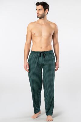 Cacharel Ekoseli Cepli Alt Pijama, %95 pamuk %5 likralı - 36