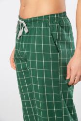 Cacharel Ekoseli Cepli Alt Pijama, %95 pamuk %5 likralı - 38
