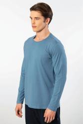 Cacharel Erkek %50 Modal, %50 Pamuk Bisiklet Yaka Uzunkol T-shirt - Thumbnail