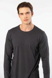 Cacharel Erkek %50 Modal, %50 Pamuk Bisiklet Yaka Uzunkol T-shirt (1)