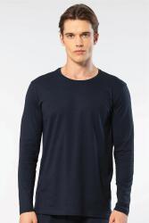 Cacharel Erkek %50 Modal, %50 Pamuk Bisiklet Yaka Uzunkol T-shirt - 10