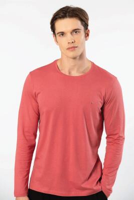 Cacharel Erkek %50 Modal, %50 Pamuk Bisiklet Yaka Uzunkol T-shirt - 13