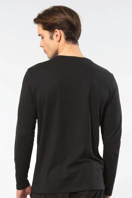 Cacharel Erkek %50 Modal, %50 Pamuk Bisiklet Yaka Uzunkol T-shirt - 18