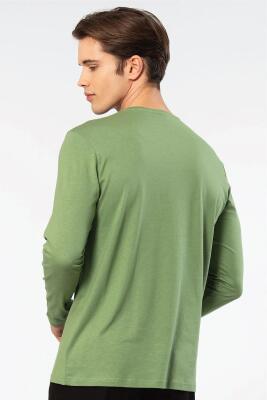 Cacharel Erkek %50 Modal, %50 Pamuk Bisiklet Yaka Uzunkol T-shirt - 23