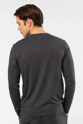 Cacharel Erkek %50 Modal, %50 Pamuk V Yaka Uzunkol T-shirt - 4