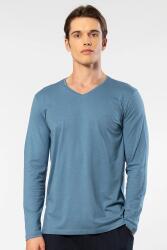 Cacharel Erkek %50 Modal, %50 Pamuk V Yaka Uzunkol T-shirt indigo