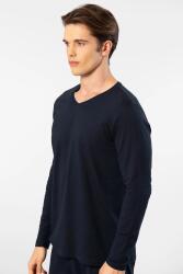 Cacharel Erkek %50 Modal, %50 Pamuk V Yaka Uzunkol T-shirt - 16