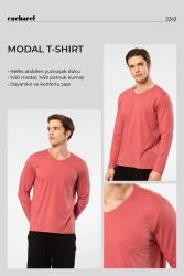 Cacharel Erkek %50 Modal, %50 Pamuk V Yaka Uzunkol T-shirt - 19