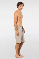 Cacharel Erkek Ekoseli Cepli Dokuma Bermuda Şort, %95 pamuk %5 likra - Thumbnail