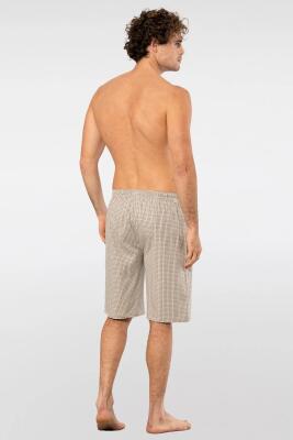 Cacharel Erkek Ekoseli Cepli Dokuma Bermuda Şort, %95 pamuk %5 likra - 14