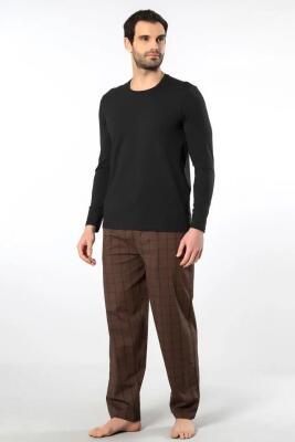 Cacharel Erkek Pijama Takım, Üst Penye Alt Poplin Kumaş, %95 Pamuk, %5 Elastan - 5