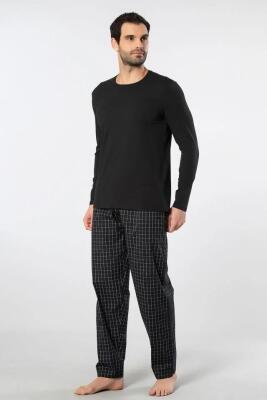 Cacharel Erkek Pijama Takım, Üst Penye Alt Poplin Kumaş, %95 Pamuk, %5 Elastan - 9