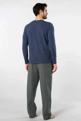 Cacharel Erkek Pijama Takım, Üst Penye Alt Poplin Kumaş, %95 Pamuk, %5 Elastan - 11