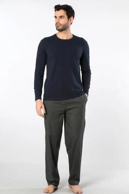 Cacharel Erkek Pijama Takım, Üst Penye Alt Poplin Kumaş, %95 Pamuk, %5 Elastan - 13