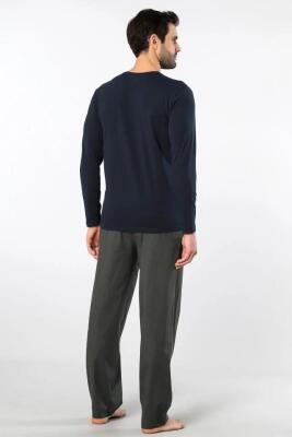 Cacharel Erkek Pijama Takım, Üst Penye Alt Poplin Kumaş, %95 Pamuk, %5 Elastan - 14